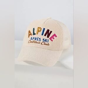 🪷NWT Anthropologie x Worn/West Alpine Ski Trucker Hat In Cream 🌙